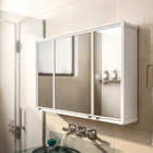 Armário Banheiro Espelheira Sobrepor | Com Perfil De Alumínio